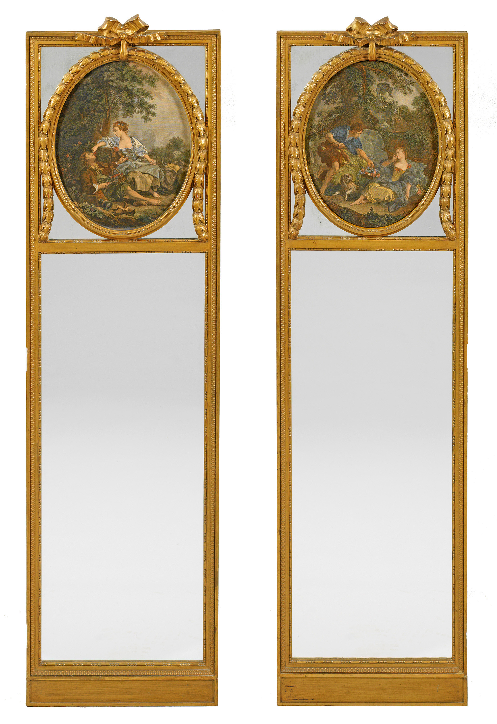 Paar große Louis XVI-Pfeilerspiegel