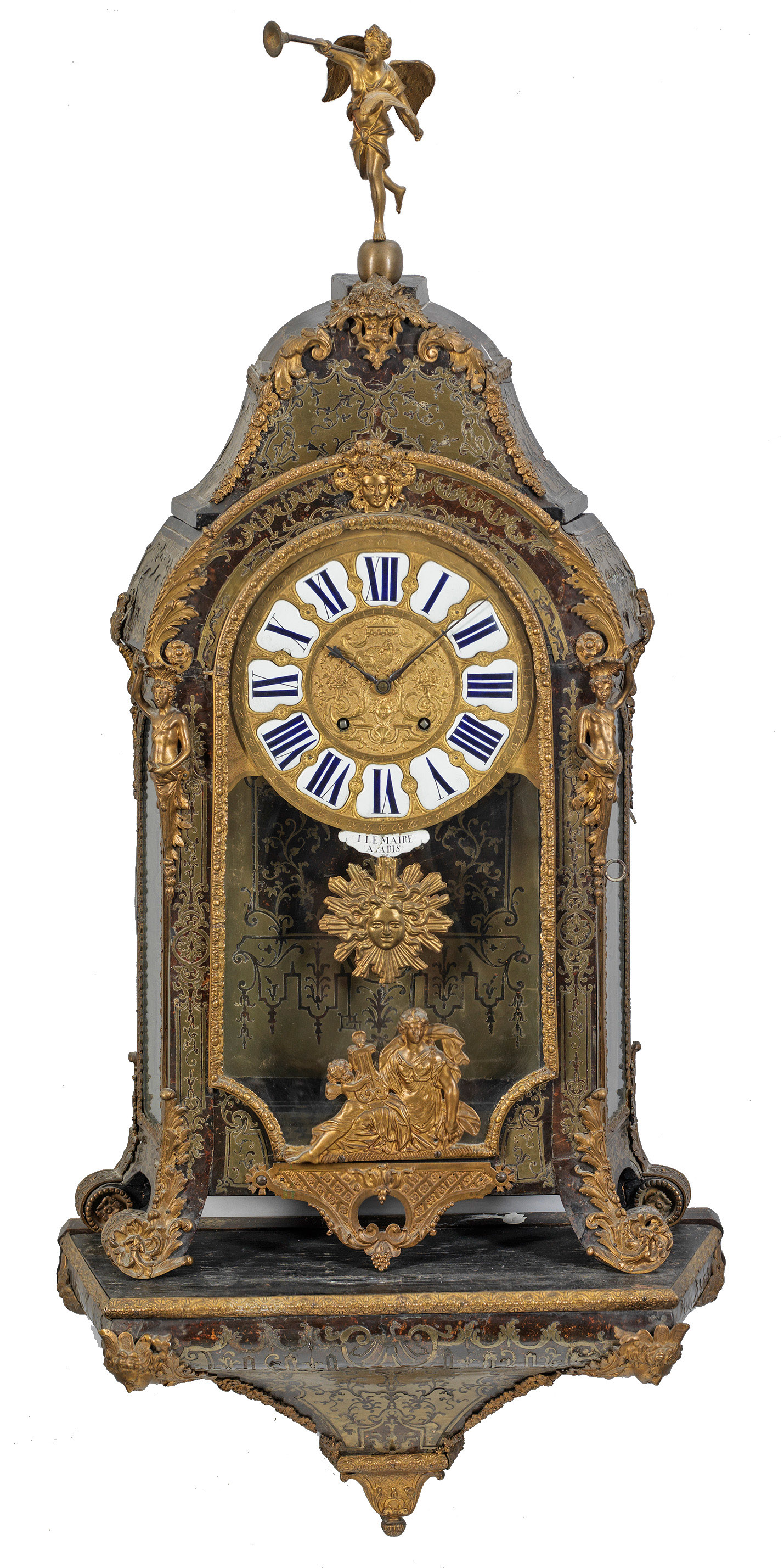 Große Louis XIV-Boulle Uhr mit Konsole
